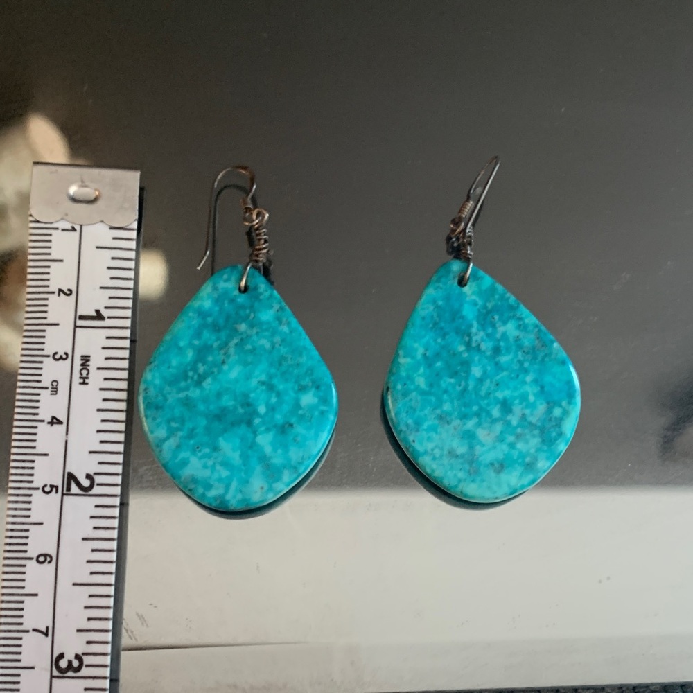 Native American Turquoise Drop Earrings